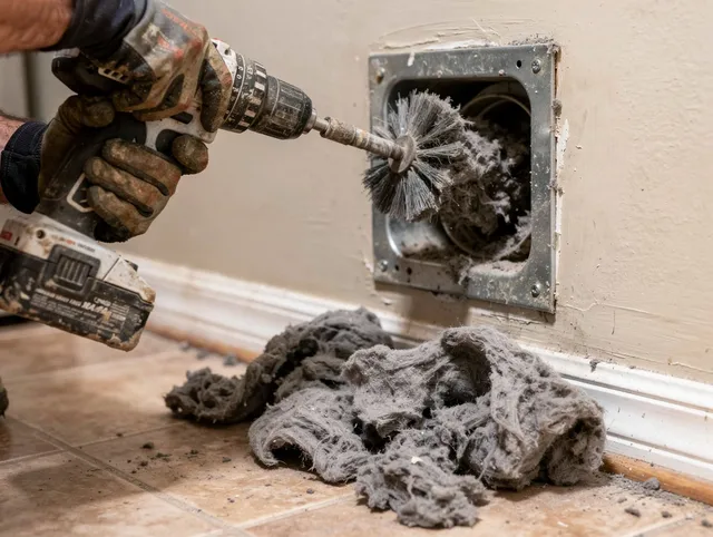Certified South Euclid Dryer Vent Cleaning technician performing dryer vent cleaning in South Euclid