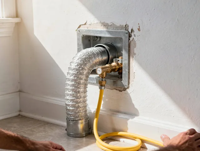 South Euclid Dryer Vent Cleaning certified technician performing specialized gas dryer vent cleaning in South Euclid